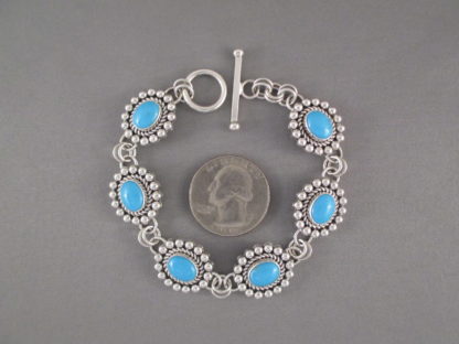 Link Bracelet with Sleeping Beauty Turquoise – Artie Yellowhorse
