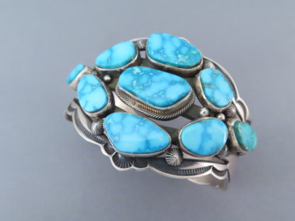 Kingman Turquoise Cuff Bracelet by Aaron Toadlena