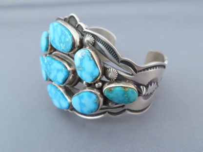 Kingman Turquoise Cuff Bracelet by Aaron Toadlena