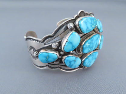 Kingman Turquoise Cuff Bracelet by Aaron Toadlena