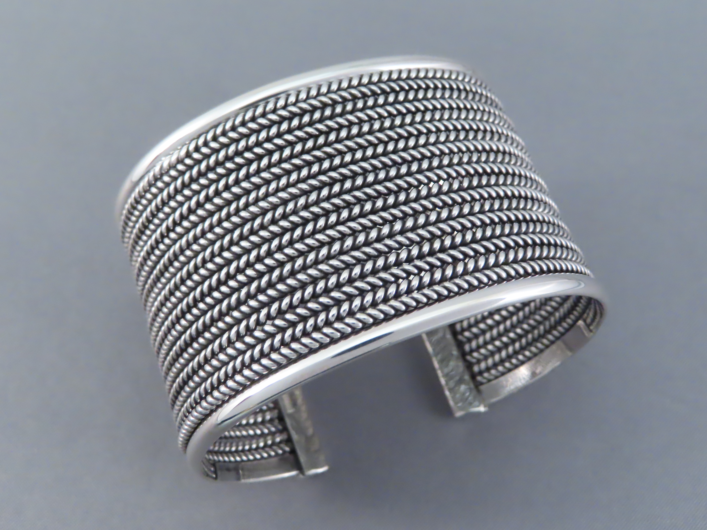 Buy Native American Jewelry - Wide Sterling Silver Bracelet 'Mesh Cuff' by Navajo jeweler, Artie Yellowhorse FOR SALE $495-
