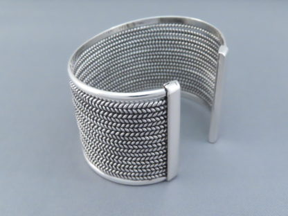 Wide Sterling Silver Cuff Bracelet by Artie Yellowhorse