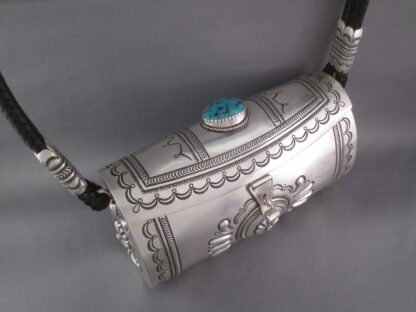 Sterling Silver Purse with Turquoise by Leonard Gene