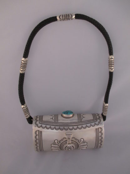 Sterling Silver Purse with Turquoise by Leonard Gene