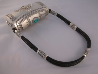 Sterling Silver Purse with Turquoise by Leonard Gene