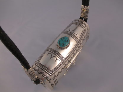 Sterling Silver Purse with Turquoise by Leonard Gene