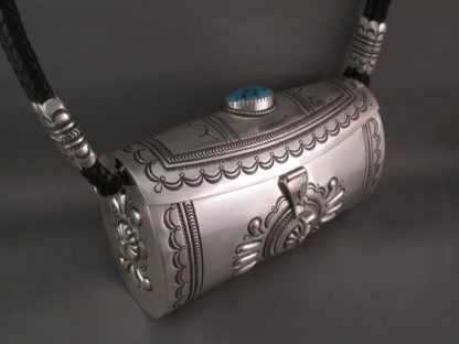 Sterling Silver Purse with Turquoise by Leonard Gene