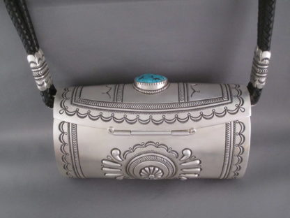 Sterling Silver Purse with Turquoise by Leonard Gene