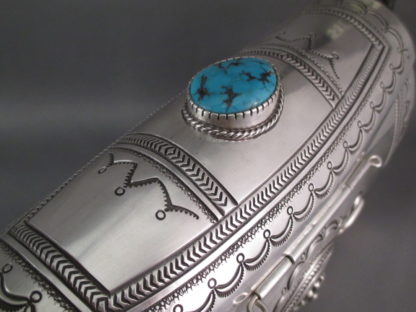 Sterling Silver Purse with Turquoise by Leonard Gene