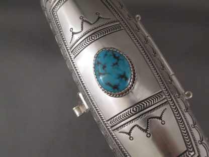 Sterling Silver Purse with Turquoise by Leonard Gene