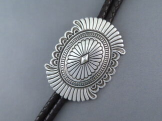 Navajo Jewelry - Sterling Silver Bolo Tie by Native American jewelry artist, Thomas Curtis For Sale $1,450-