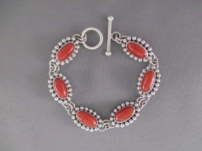 Coral Link Bracelet by Artie Yellowhorse
