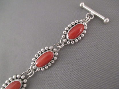 Coral Link Bracelet by Artie Yellowhorse