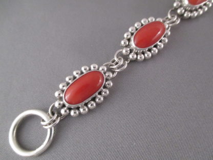 Coral Link Bracelet by Artie Yellowhorse