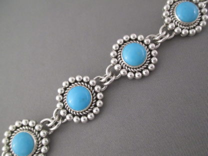 Sleeping Beauty Turquoise Link Bracelet by Artie Yellowhorse