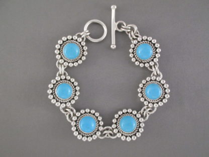 Sleeping Beauty Turquoise Link Bracelet by Artie Yellowhorse
