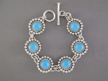 Sleeping Beauty Turquoise Link Bracelet by Artie Yellowhorse