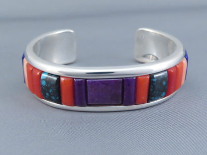 Cobblestone Inlay Cuff Bracelet Featuring Sugilite