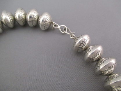 Marie Yazzie Stamped Sterling Silver Bead Necklace