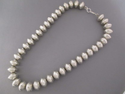 Marie Yazzie Stamped Sterling Silver Bead Necklace