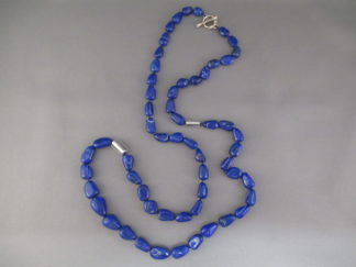 Lapis Necklace with Larger Lapis & Silver Beads
