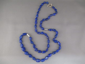 Native American Jewelry - Lapis Necklace with Sterling Silver Accents by Lisa Chavez FOR SALE $799-