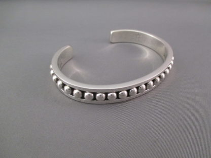 Single Row Sterling Silver Cuff Bracelet by Artie Yellowhorse