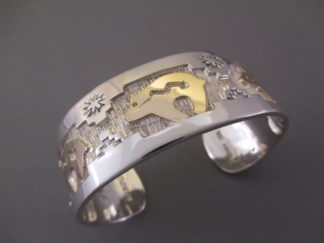 BEAR BRACELET - Silver & Gold 'Bear' Cuff Bracelet by Native American jewelry artist, Fortune Huntinghorse $795-