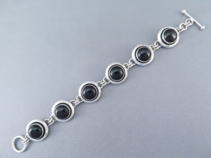 Link Bracelet with Black Onyx by Artie Yellowhorse