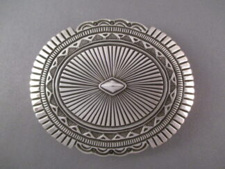 Sterling Silver Belt Buckle by Native American Navajo Indian jewelry artist, Orville White $395-