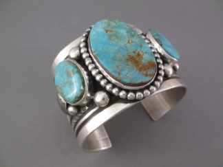 Turquoise Jewelry - Royston Turquoise Cuff Bracelet by Navajo Indian jeweler, Guy Hoskie $1,150-