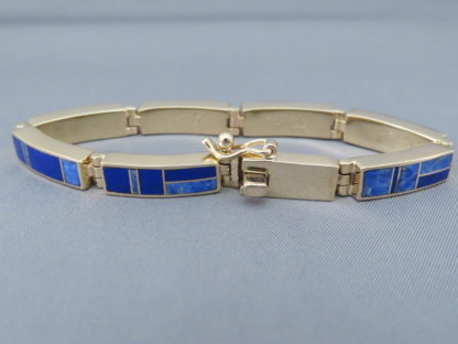 Gold & Lapis Inlay Link Bracelet (Wider)