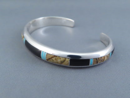 Multi-Stone Inlay Cuff Bracelet featuring Turquoise