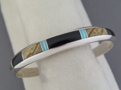 Multi-Stone Inlay Cuff Bracelet featuring Turquoise