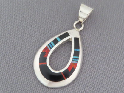 Black Jade & Opal & Turquoise Inlay Pendant