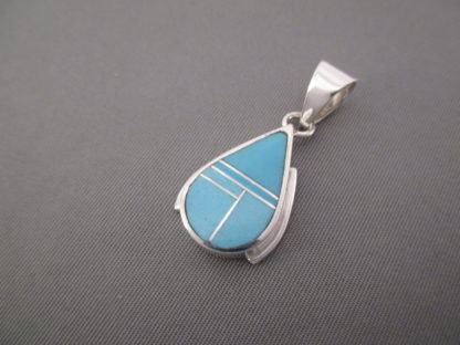 Turquoise Inlay Pendant (Teardrop)
