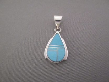 Turquoise Inlay Pendant (Teardrop)