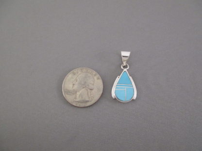 Turquoise Inlay Pendant (Teardrop)