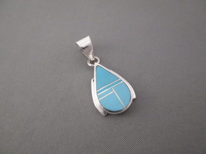 Turquoise Inlay Pendant (Teardrop)