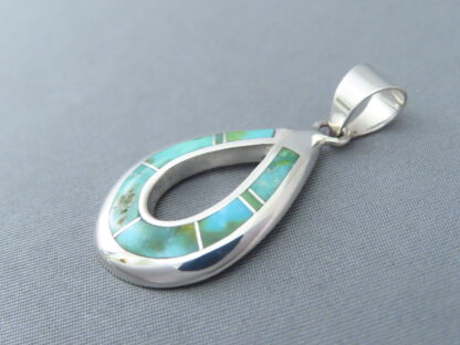 Sonoran Turquoise Inlay Pendant (‘open-drop’)