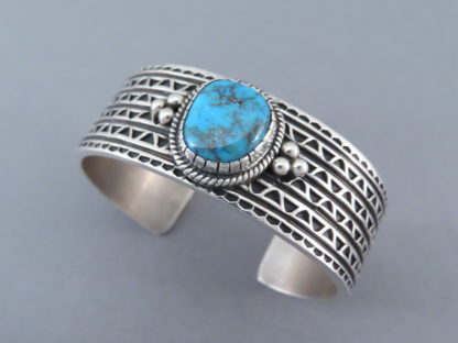 Bisbee Turquoise Cuff Bracelet by Tsosie Orville White