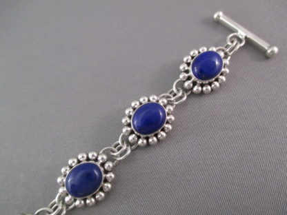 Sterling Silver & Lapis Link Bracelet by Artie Yellowhorse