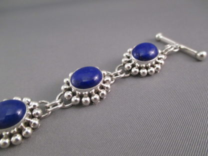 Sterling Silver & Lapis Link Bracelet by Artie Yellowhorse