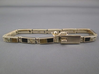 14kt Gold Multi-Stone Inlay Link Bracelet