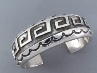 Shop Navajo Jewelry - Larger Sterling Silver Cuff Bracelet by Native American Indian jeweler, Gene Jackson $550- FOR SALE