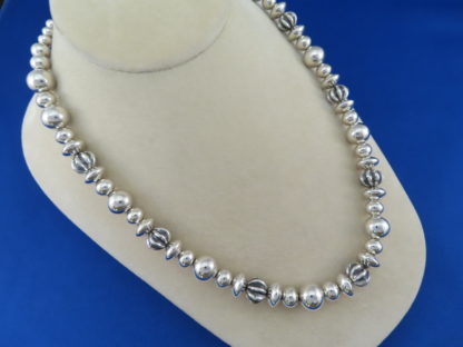 Sterling Silver 18″ Bead Necklace by Al Joe