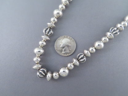 Sterling Silver 18″ Bead Necklace by Al Joe