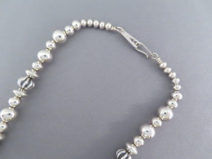 Sterling Silver 18″ Bead Necklace by Al Joe