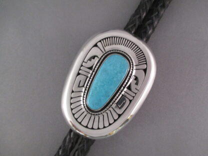 Carico Lake Turquoise Bolo Tie by Leonard Nez
