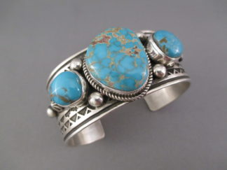 Dragonfly Turquoise Cuff Bracelet by Native American Navajo Indian jewelry artist, Albert Jake $850-